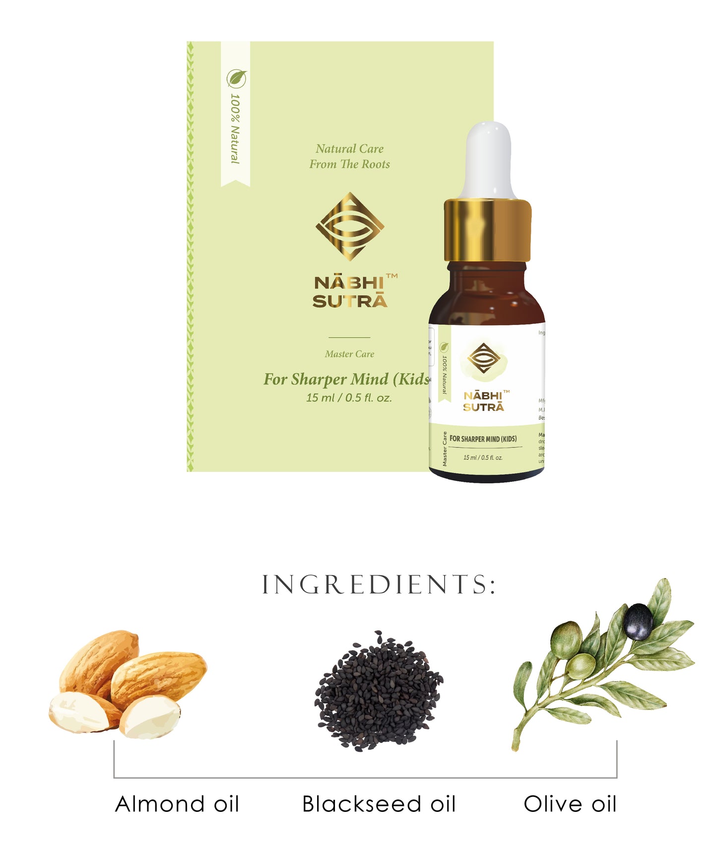 Nabhi Sutra Sharper Mind (For Kids) - Pure Ayurvedic Belly Button Oil