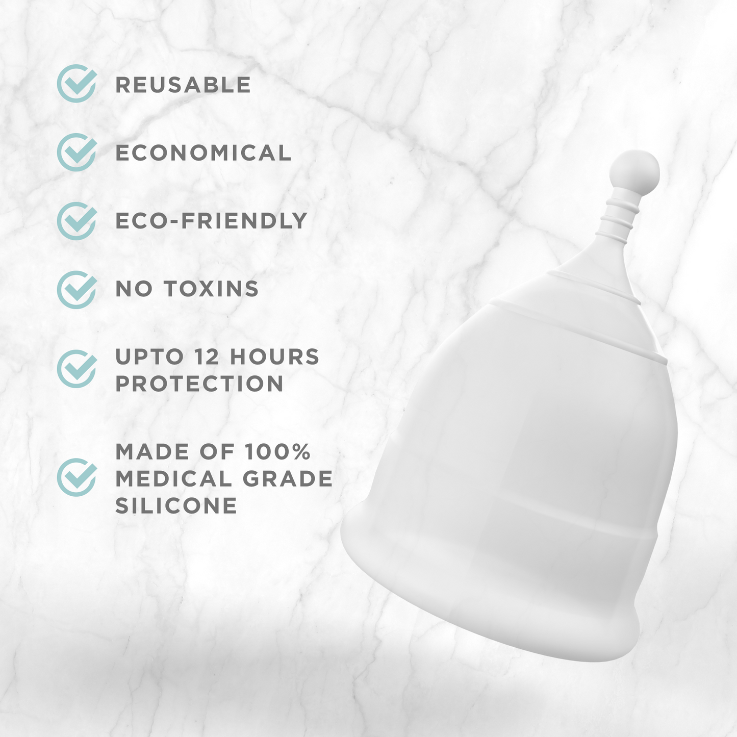 Pee Safe Reusable Menstrual Cup with Medical Grade Silcone for Women - Large