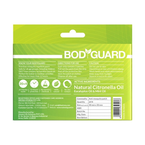 Bodyguard Natural Herbs Anti Mosquito Repellent Patches - 40 + 8 Patches