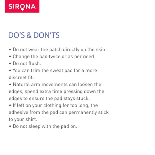 Sirona Under Arm Sweat Pads for Men and Women - 24 Pads