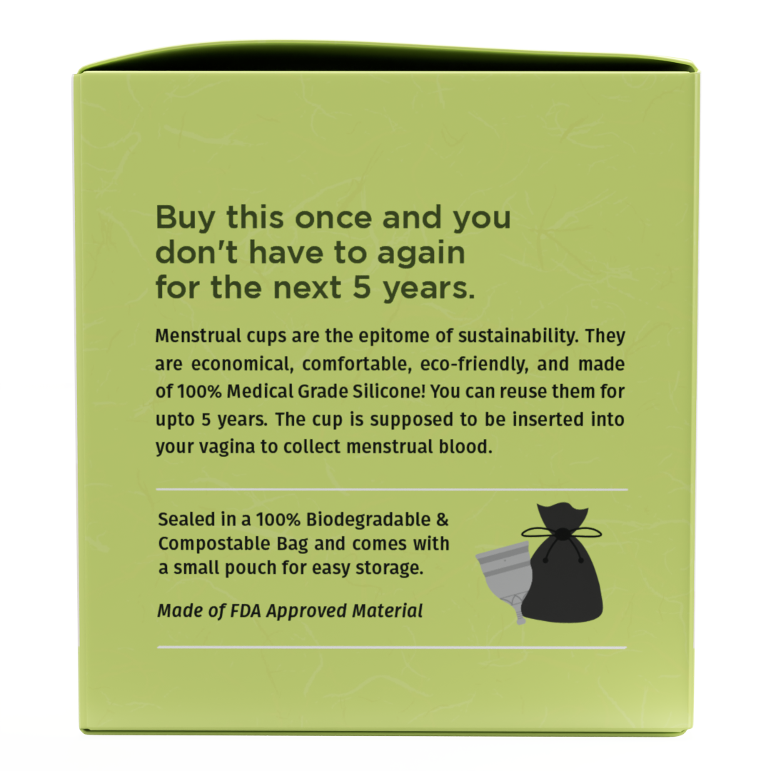 Pee Safe Reusable Menstrual Cup with Medical Grade Silcone for Women - Large