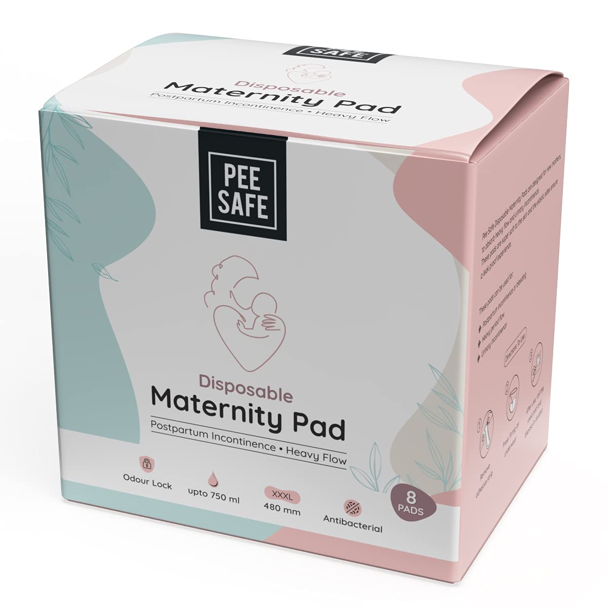 Pee Safe Disposable Maternity Pads ,480 mm (Pack of 8)