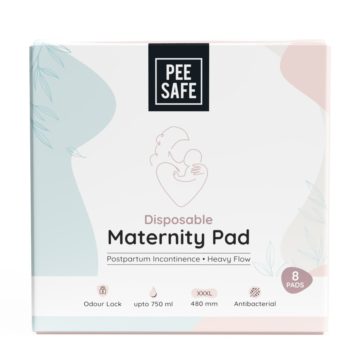 Pee Safe Disposable Maternity Pads ,480 mm (Pack of 8)
