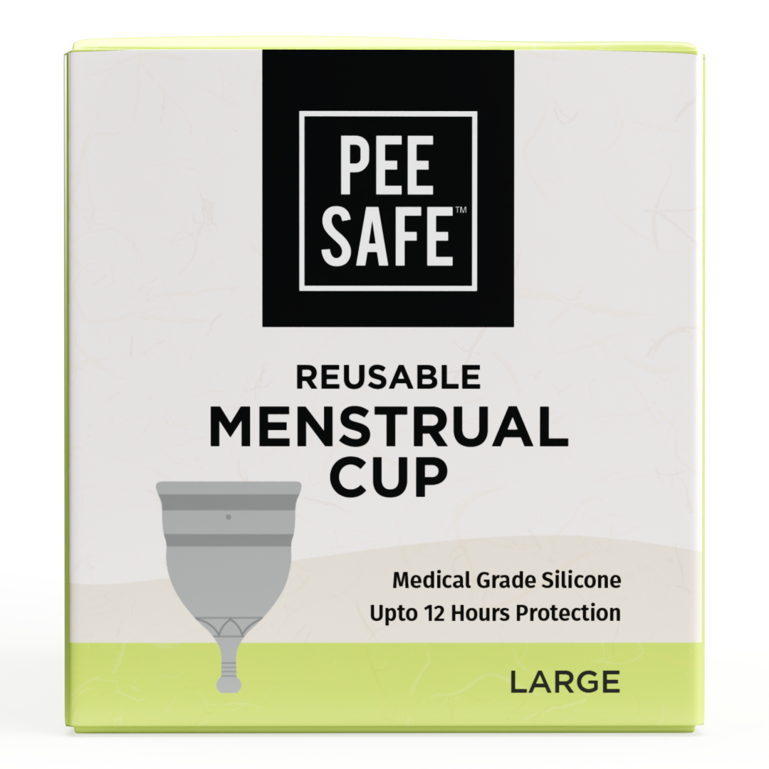 Pee Safe Reusable Menstrual Cup with Medical Grade Silcone for Women - Large