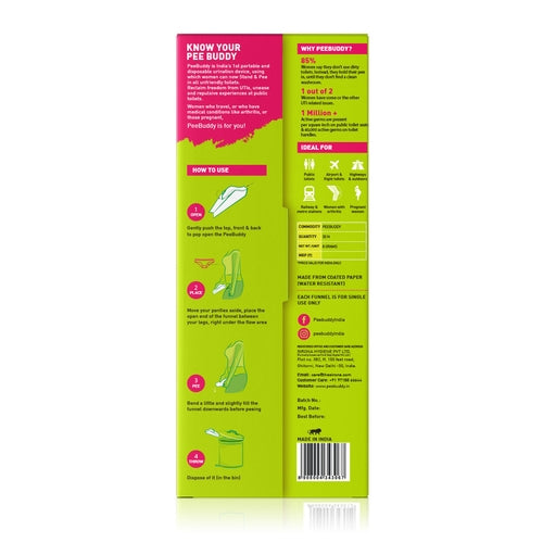 PeeBuddy Stand & Pee Disposable Female Urination Device - 20 Funnels, Help During Arthritis, Pregnancy & Road Trip, No More Squates