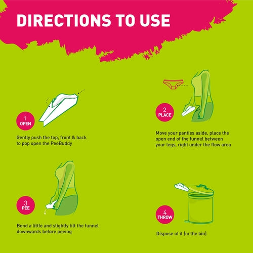 PeeBuddy Stand & Pee Disposable Female Urination Device - 10 Funnels, Help During Arthritis, Pregnancy & Road Trip, No More Squates