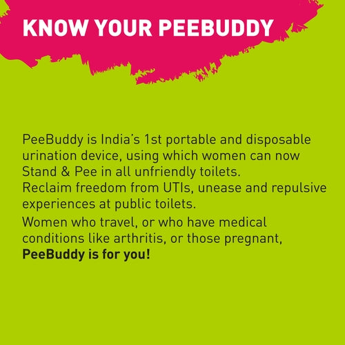 PeeBuddy Stand & Pee Disposable Female Urination Device - 10 Funnels, Help During Arthritis, Pregnancy & Road Trip, No More Squates