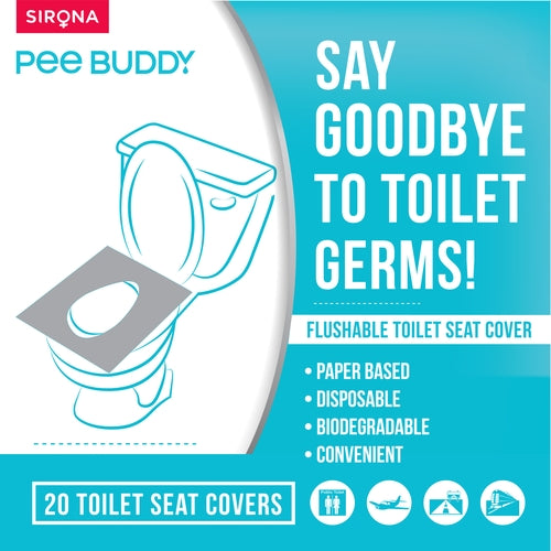 PeeBuddy Flushable Toilet Seat Cover - 20 Toilet Sheets , to Avoid Direct Contact with Unhygienic Toilet Seats