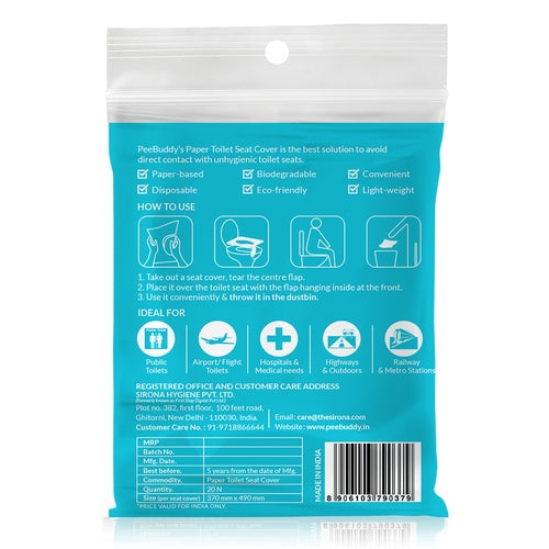 PeeBuddy Flushable Toilet Seat Cover - 20 Toilet Sheets , to Avoid Direct Contact with Unhygienic Toilet Seats