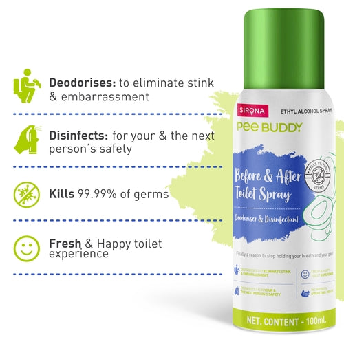 PeeBuddy Toilet Seat Deodorizer and Disinfectant Spray - 100ml