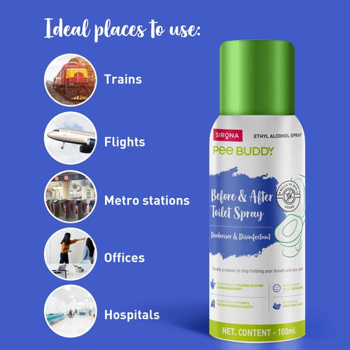 PeeBuddy Toilet Seat Deodorizer and Disinfectant Spray - 100ml