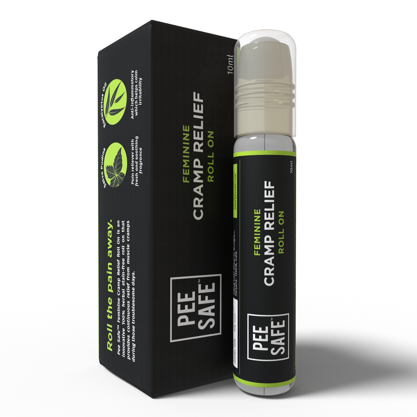 Pee Safe Feminine Cramp Relief Roll On for Period Pain - 10 ML