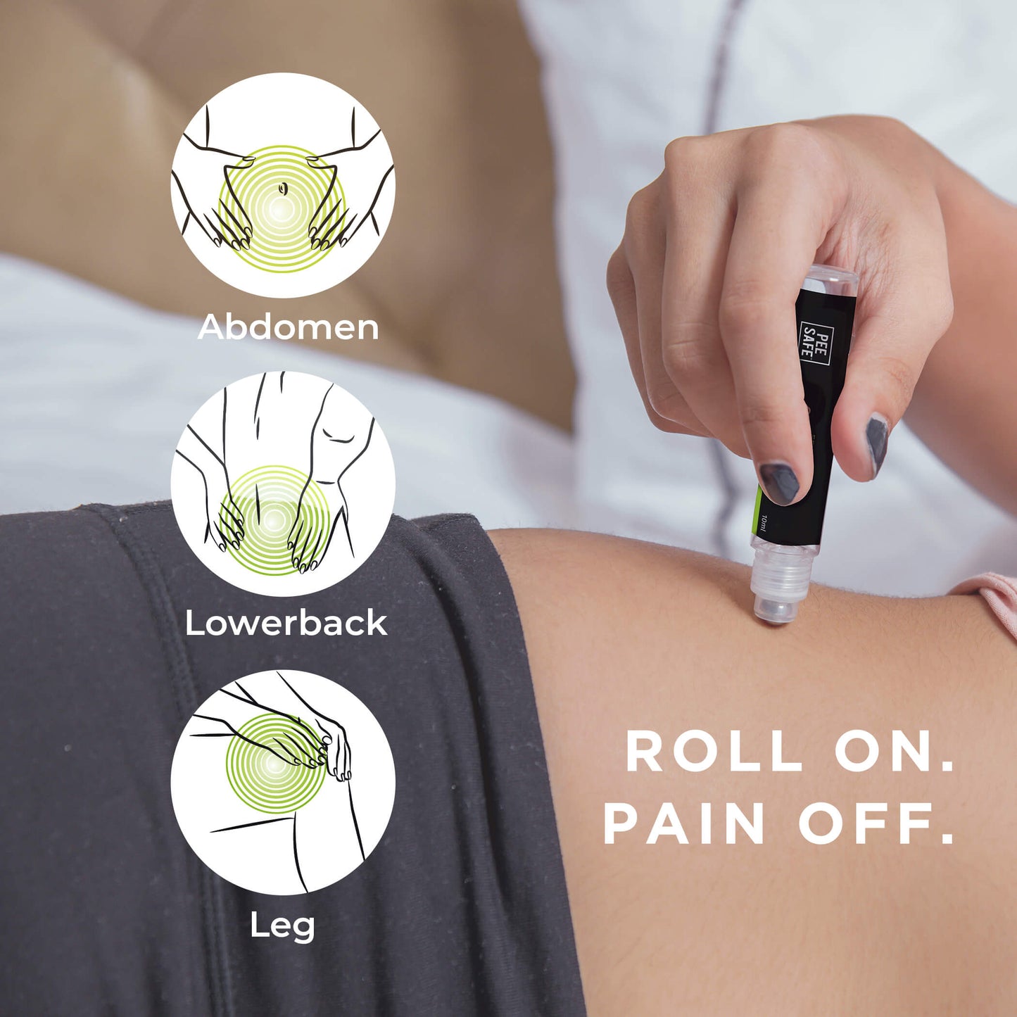 Pee Safe Feminine Cramp Relief Roll On for Period Pain - 10 ML