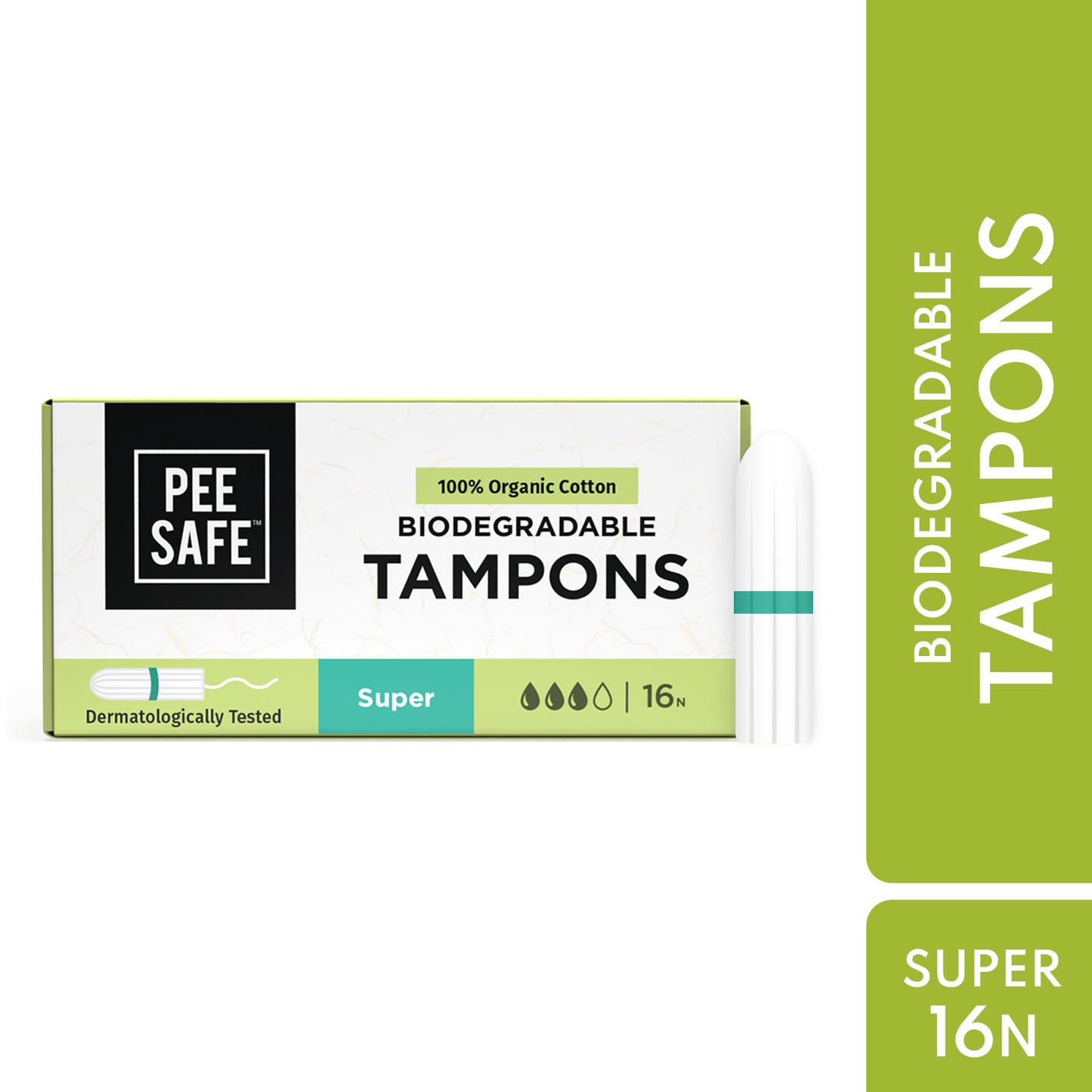 Pee Safe Organic Cotton Tampon (Super)