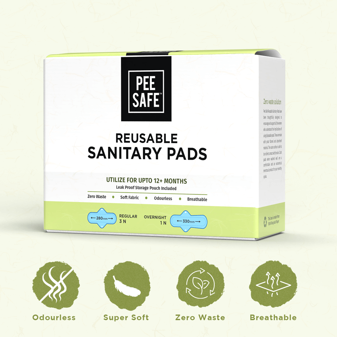 Reusable Sanitary Pads (3 Regular Pads + 1 Night Pad)