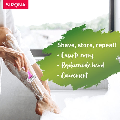 Sirona Reusable Hair Removal Razor for Women with Aloe Boost, Shaving Razor - Pack of 1
