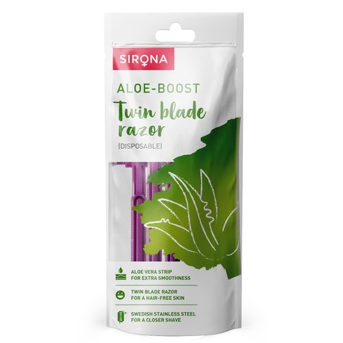 Sirona Disposable Hair Removal Razor for Women with Aloe Boost - 5 Pack