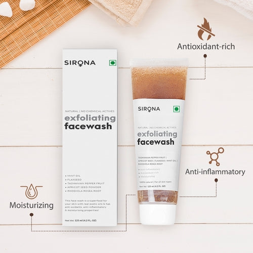 Sirona Natural Herbal Face Wash with 5 Magical Herbs - 125ml, To Help Reduce Blemishes, Fight Acne