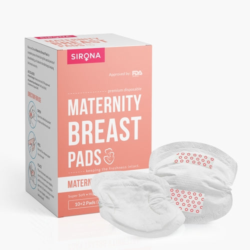 Sirona Premium Disposable Maternity and Nursing Breast Pads for Women - 12 Pads