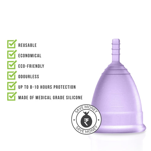 Sirona Reusable Menstrual Cup for Women - Large Size, Ultra Soft, Odour and Rash Free, No Leakage, Protection for Up to 10-12 Hours, FDA Approved