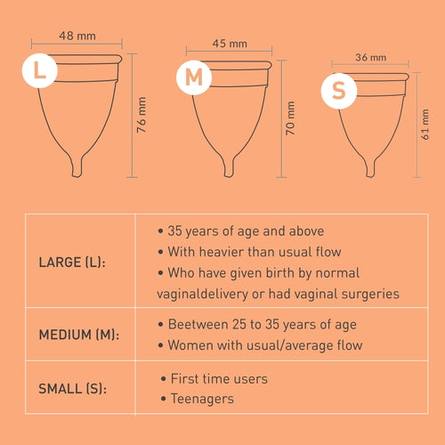 Sirona Reusable Menstrual Cup for Women - Medium Size, Ultra Soft, Odour and Rash Free, No Leakage, Protection for Up to 10-12 Hours, FDA Approved