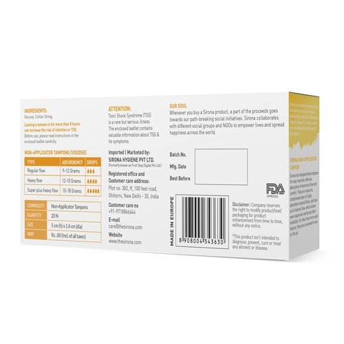 Sirona Heavy Flow Premium Digital Tampon - 20 Tampons