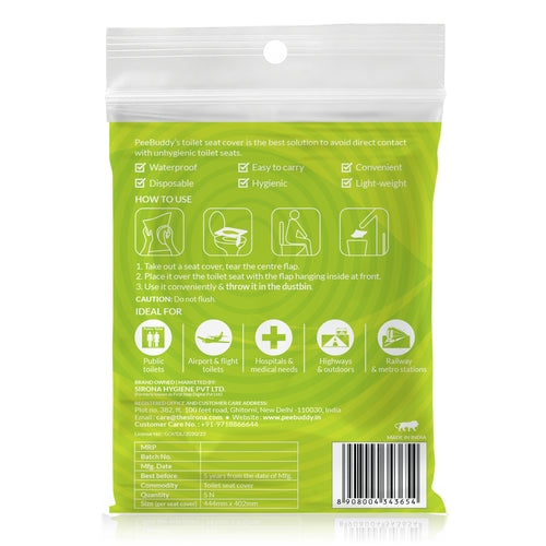 PeeBuddy Waterproof Toilet Seat Cover - 5 Toilet Sheets