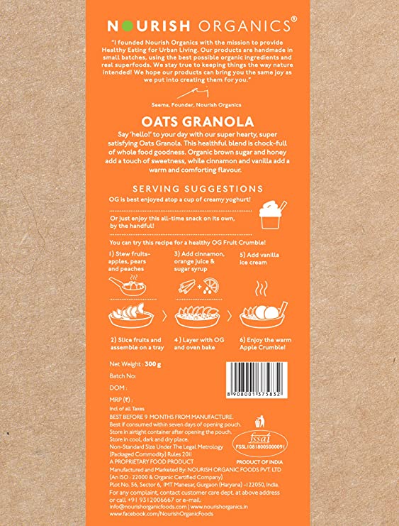 Nourish Organics Oats Granola