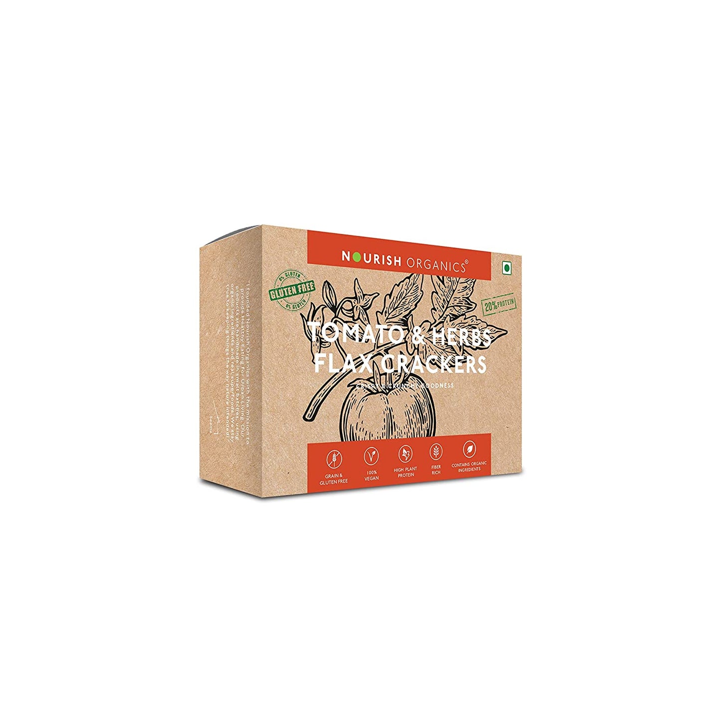 Nourish Organics Tomato & Herbs Flax Crackers