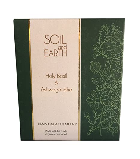 SOIL AND EARTH NATURAL HANDMADE SOAP - HOLY BASIL & ASHWAGANDHA (Pack of 4)