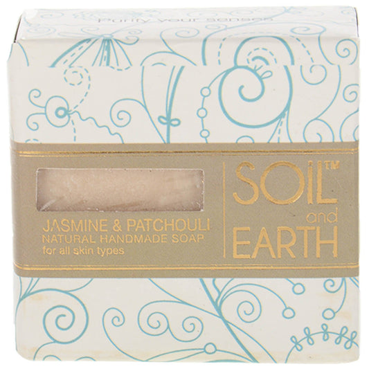 SOIL AND EARTH NATURAL HANDMADE SOAP - JASMINE & PATCHOULI (Pack of 4)