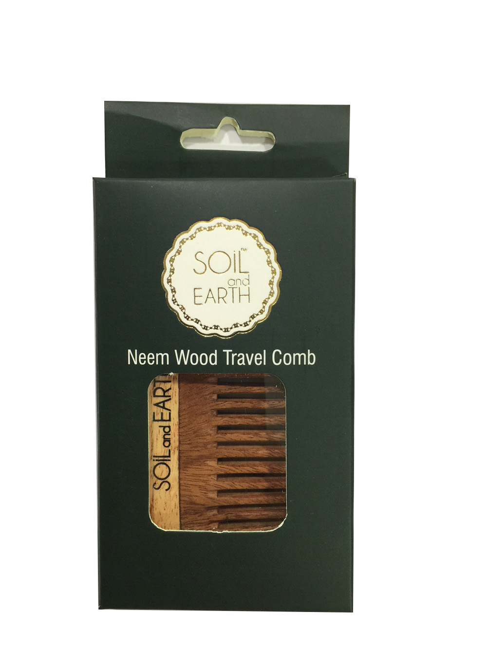SOIL AND EARTH ORGANIC NEEM WOODEN TRAVEL COMB 48KW
