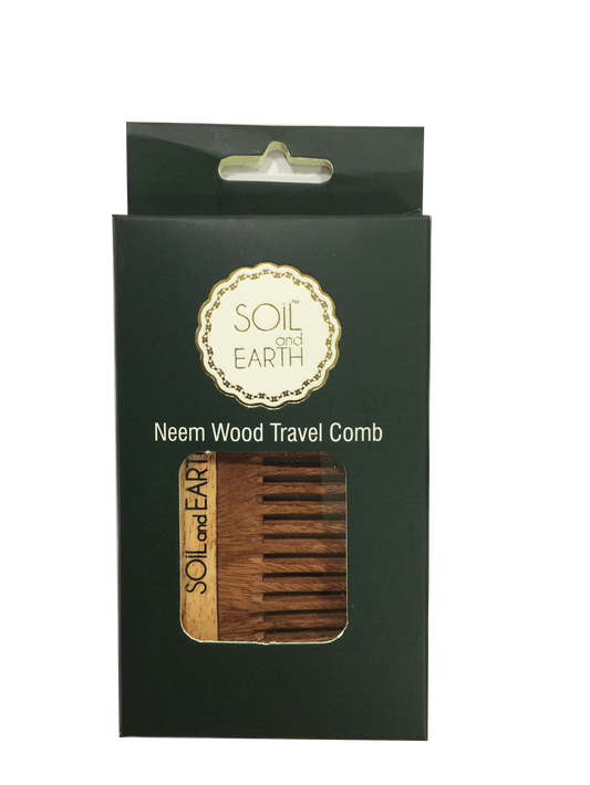 SOIL AND EARTH ORGANIC NEEM WOODEN TRAVEL COMB 48KW