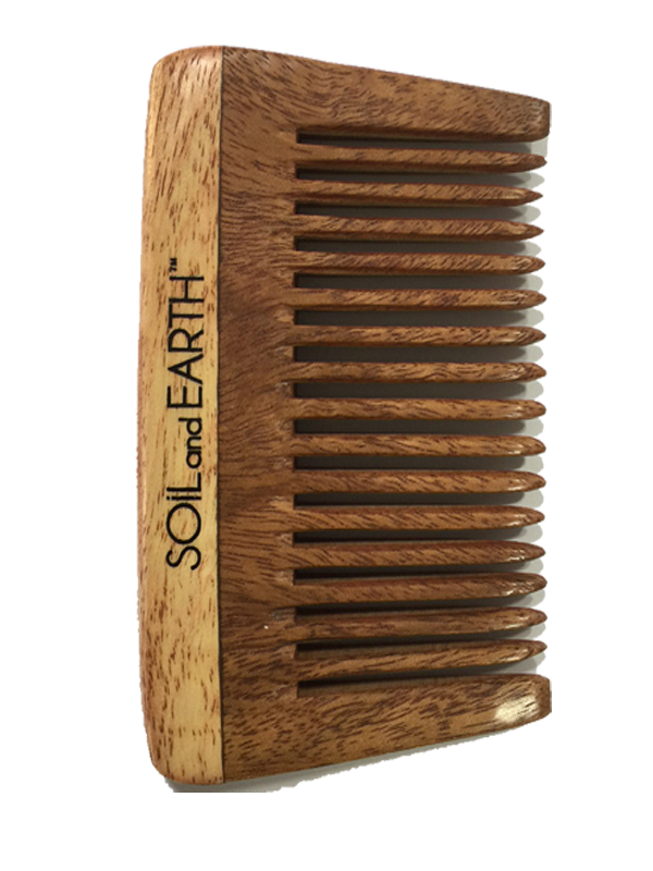 SOIL AND EARTH ORGANIC NEEM WOODEN TRAVEL COMB 48KW