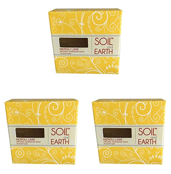 SOIL AND EARTH NATURAL HANDMADE SOAP - NEROLI LIME (Pack of 4)
