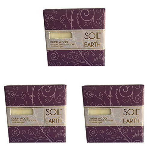 SOIL AND EARTH NATURAL HANDMADE SOAP - OUDH WOOD (Pack of 4)