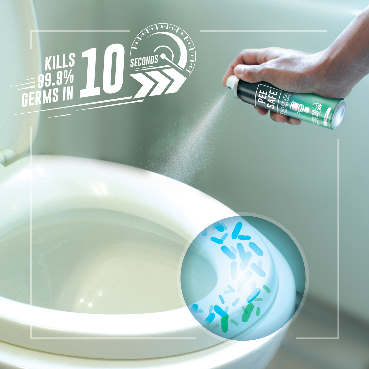 Pee Safe - Toilet Seat Sanitizer Spray 75 ML Mint (Pack of 3)