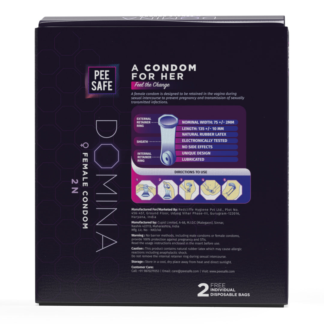 Pee Safe Domina Female Condom - Count 12