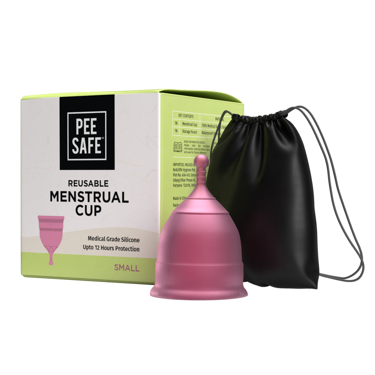 Pee Safe Reusable Menstrual Cup with Medical Grade Silcone for Women - Small