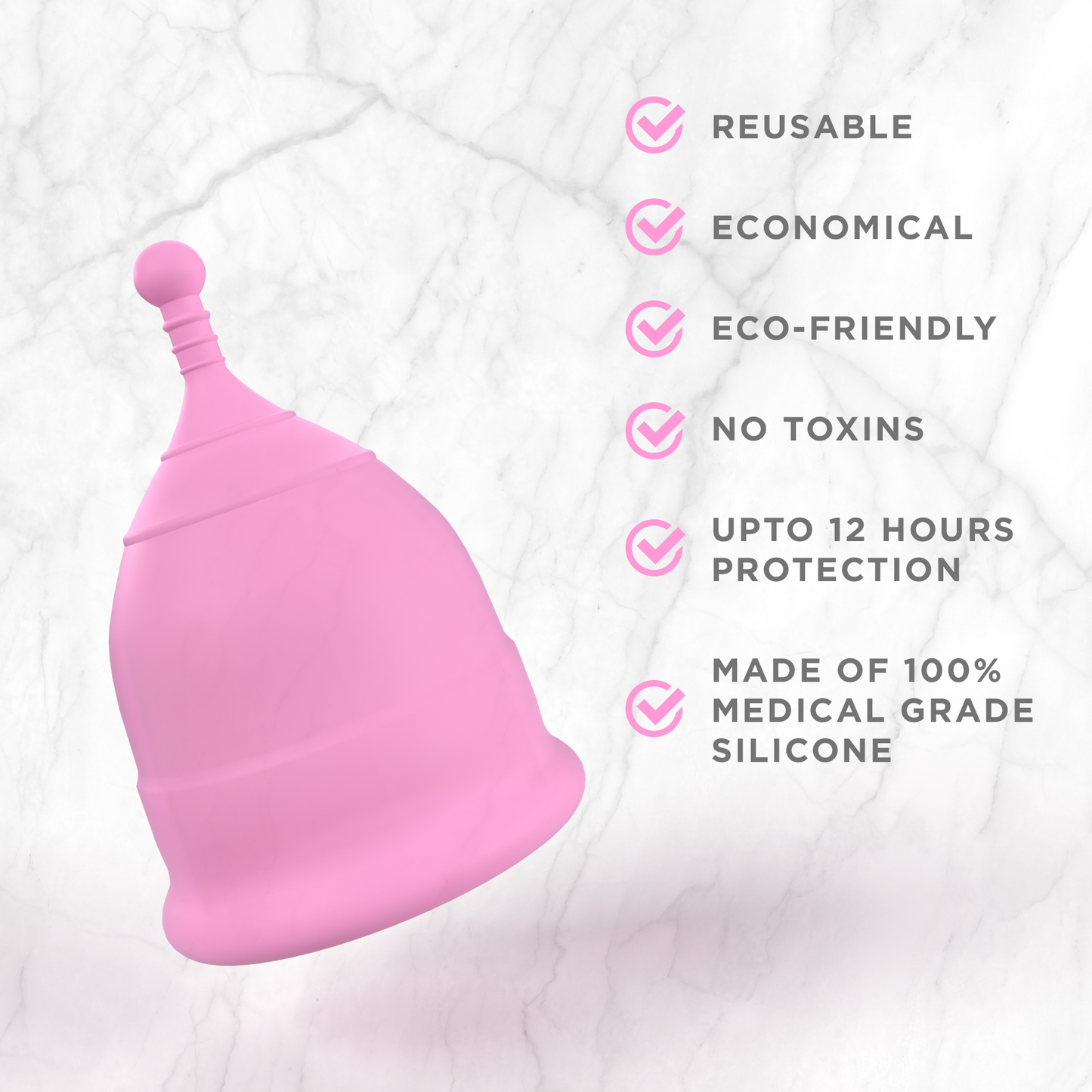 Pee Safe Reusable Menstrual Cup with Medical Grade Silcone for Women - Small