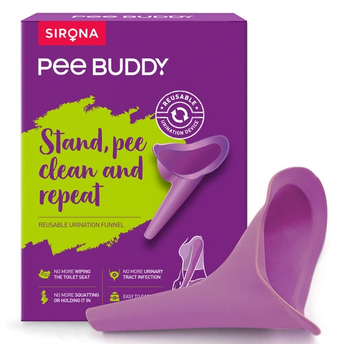 Peebuddy Stand and Pee Reusable Portable Urination Funnel for Women - 1 Unit, Help During Arthritis, Pregnancy & Road Trip, No More Squates