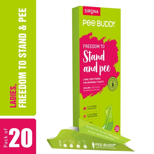 PeeBuddy Stand & Pee Disposable Female Urination Device - 20 Funnels, Help During Arthritis, Pregnancy & Road Trip, No More Squates