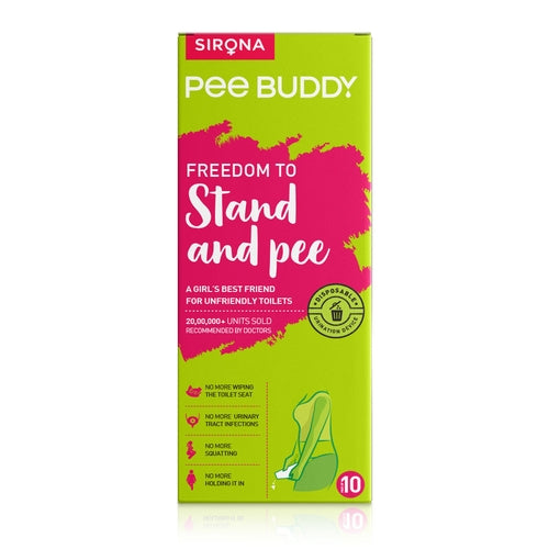 PeeBuddy Stand & Pee Disposable Female Urination Device - 10 Funnels, Help During Arthritis, Pregnancy & Road Trip, No More Squates
