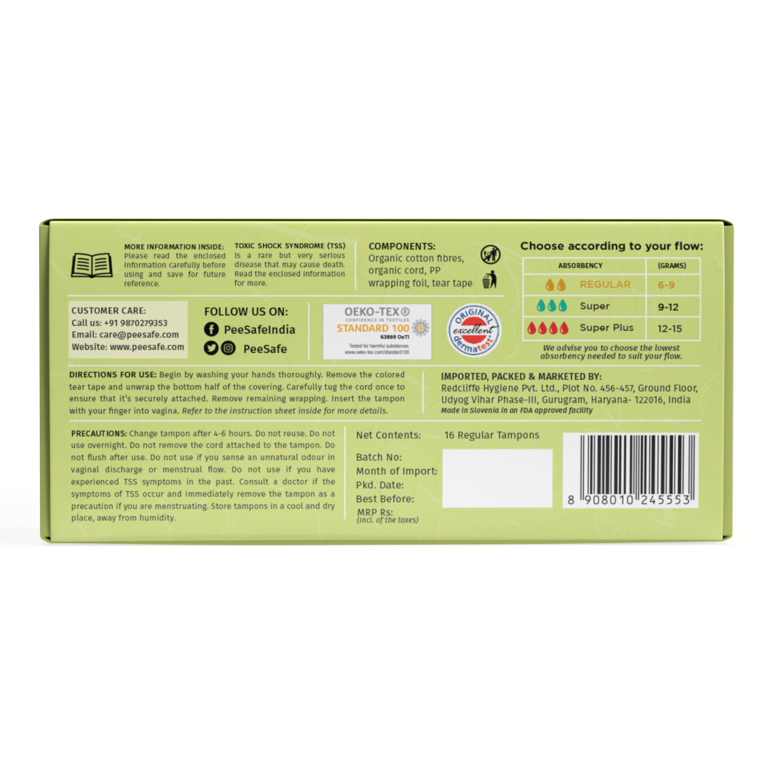 Pee Safe Organic Cotton Tampon (Regular)