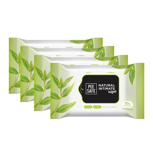 Pee Safe Natural Intimate Wipes for Women - Pack of 40