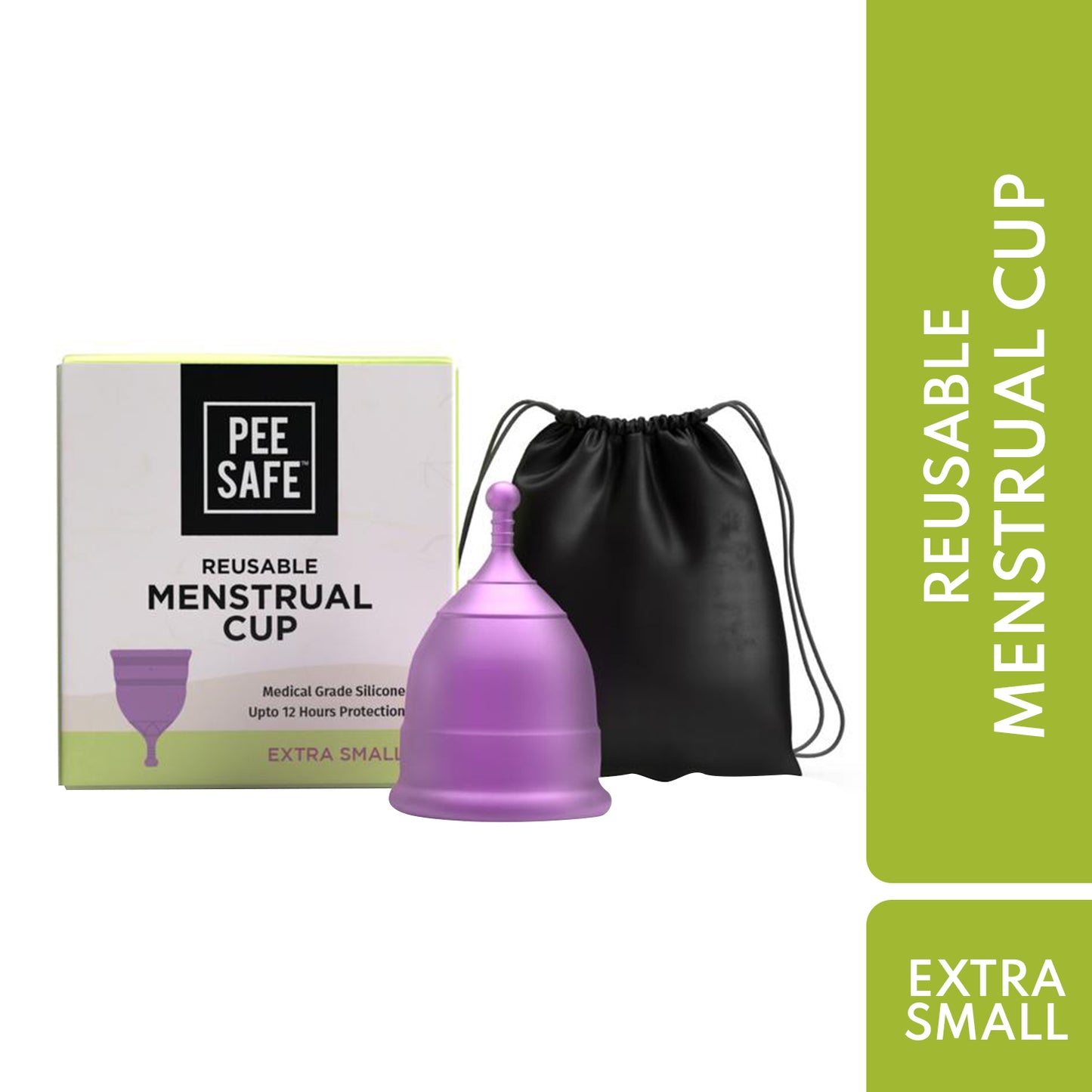 Pee Safe Reusable Menstrual Cup with Medical Grade Silcone for Women - Extra Small
