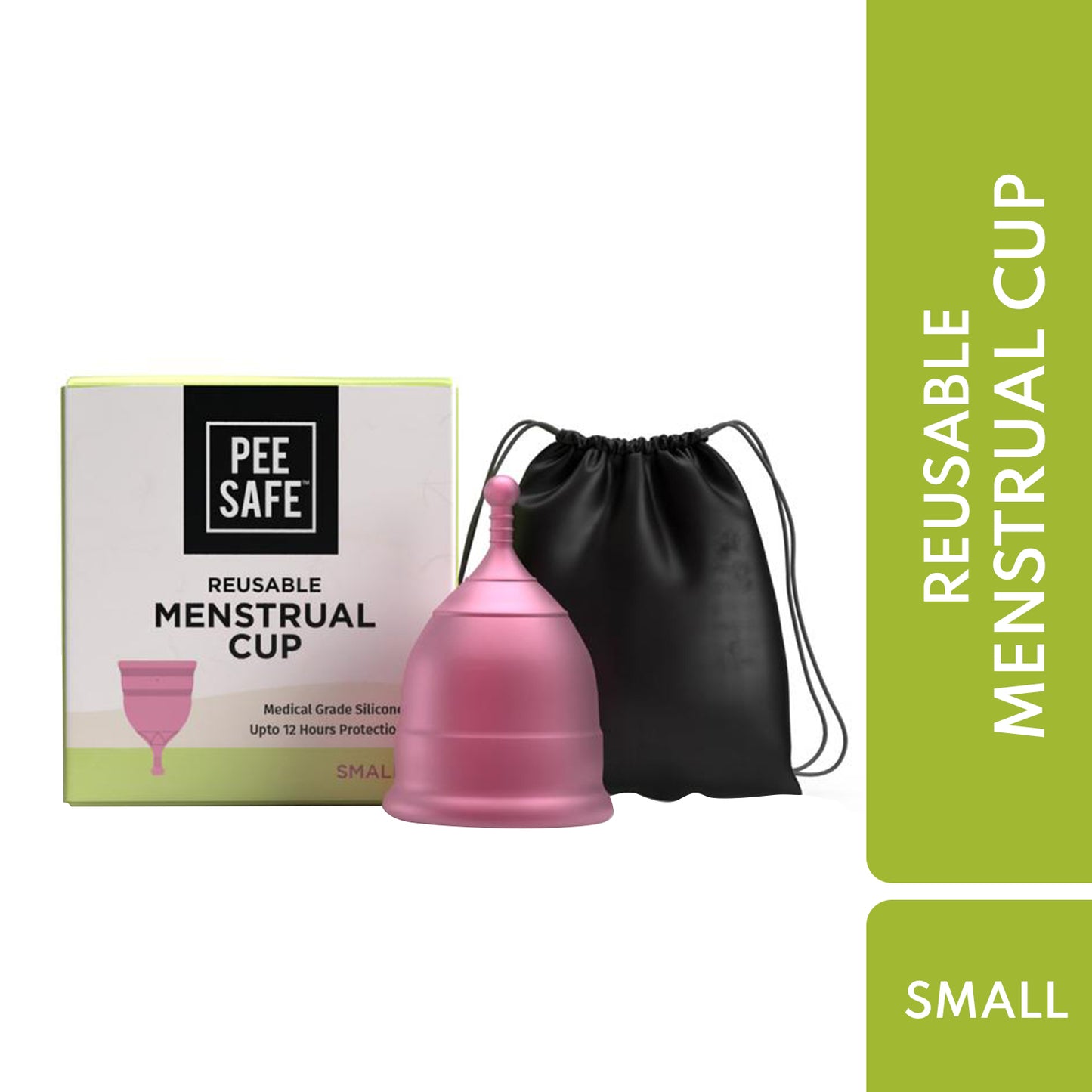 Pee Safe Reusable Menstrual Cup with Medical Grade Silcone for Women - Small