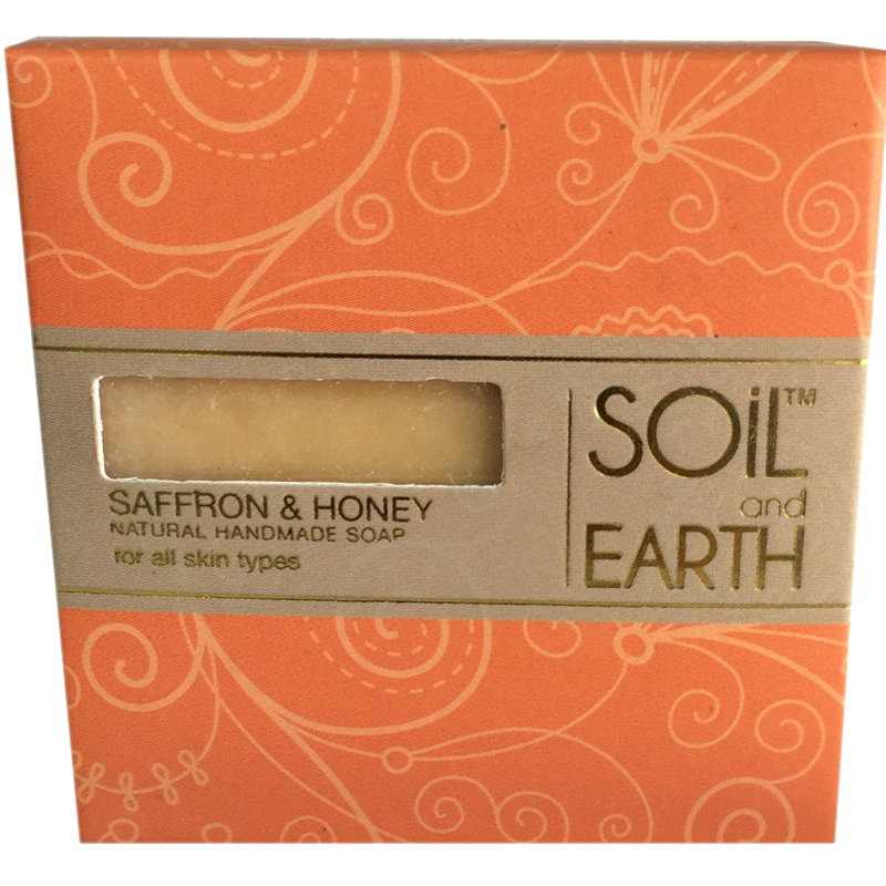SOIL AND EARTH NATURAL HANDMADE SOAP- SAFFRON & HONEY (Pack of 4)