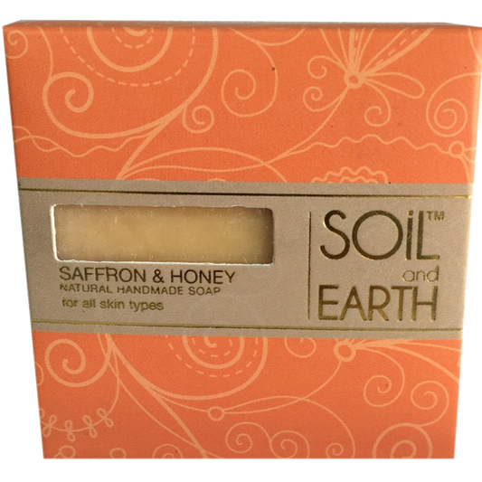 SOIL AND EARTH NATURAL HANDMADE SOAP- SAFFRON & HONEY (Pack of 4)