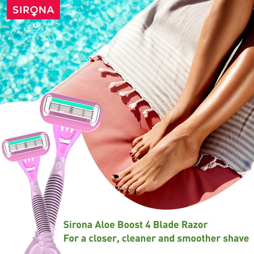 Sirona Reusable Hair Removal Razor for Women with Aloe Boost, Shaving Razor - Pack of 1